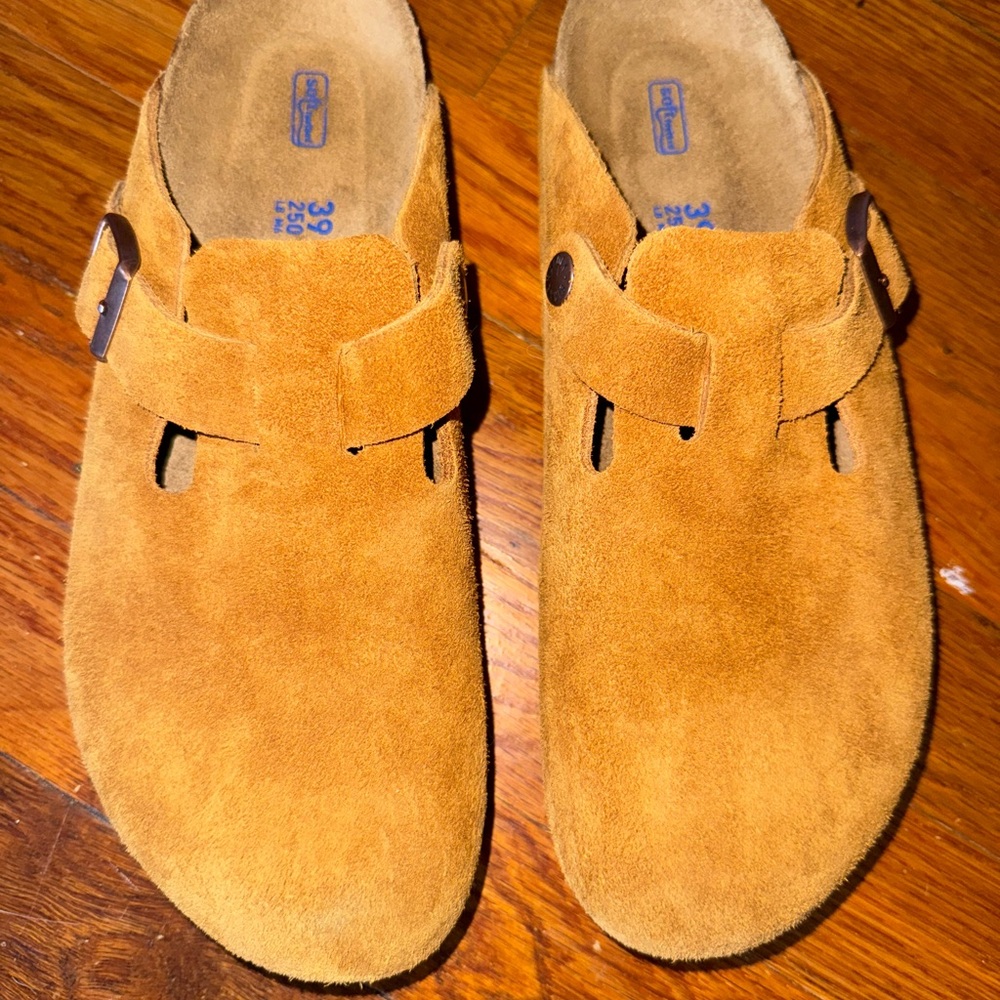 Birkenstock Women's Brown Suede Slippers